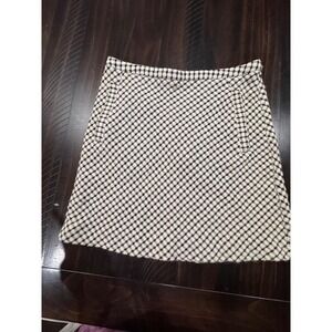 Esprit de Corp Checkered Wool Blend Mini Skirt Black Cream Size 9/10 A-Line